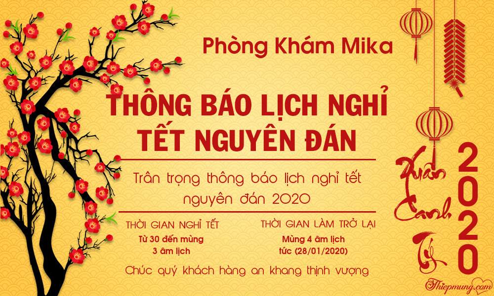 Thông báo lịch nghỉ tết Canh Tý 2020